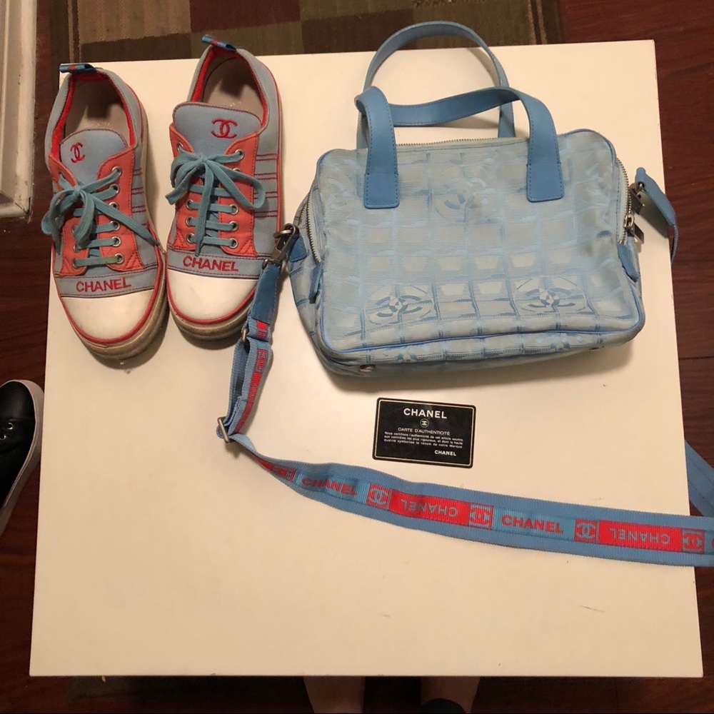 Bundle - Vintage Chanel Purse w/ matching sneakers